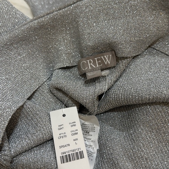 J.Crew grey–silver sparkly metallic cropped sweater pants lightweight NWT CF270 - Picture 4 of 7